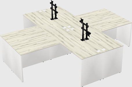 Quad l-shaped office desks