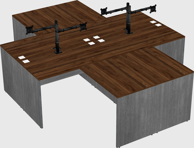 Quad l-shaped office desks