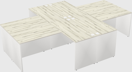 Quad l-shaped office desks