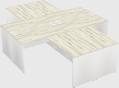 Quad l-shaped office desks