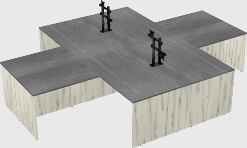 Quad l-shaped office desks