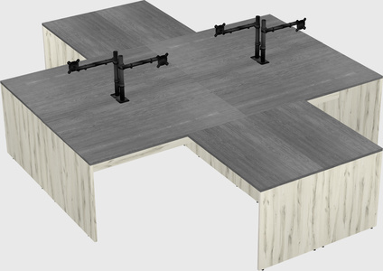 Quad l-shaped office desks