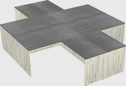 Quad l-shaped office desks