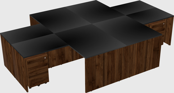 Quad l-shaped office desks