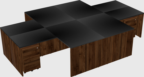 Quad l-shaped office desks