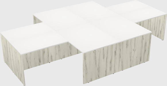 Quad l-shaped office desks