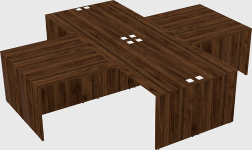 Quad l-shaped office desks
