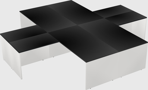 Quad l-shaped office desks