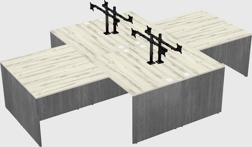 Quad l-shaped office desks