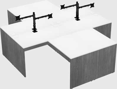 Quad l-shaped office desks