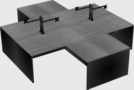 Quad l-shaped office desks