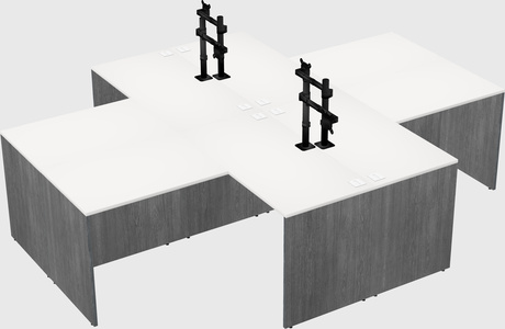 Quad l-shaped office desks