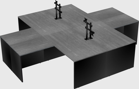Quad l-shaped office desks