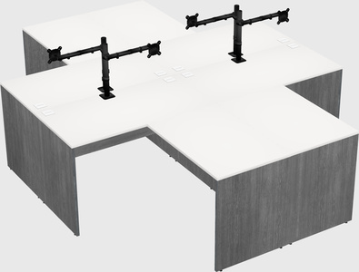Quad l-shaped office desks