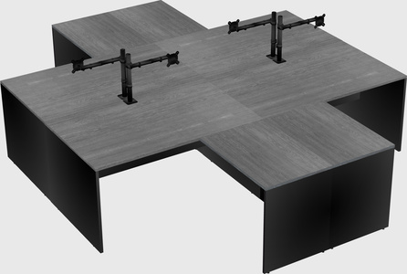Quad l-shaped office desks