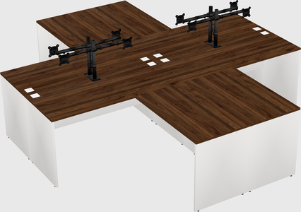 Quad l-shaped office desks
