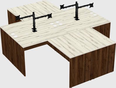 Quad l-shaped office desks