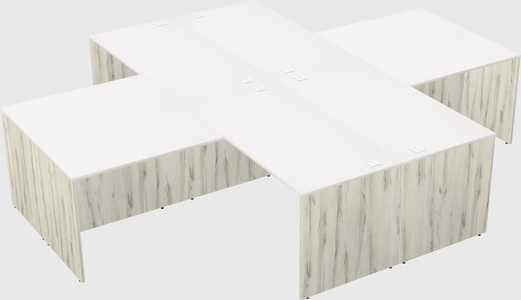 Quad l-shaped office desks