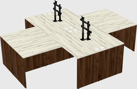 Quad l-shaped office desks