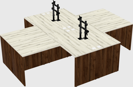 Quad l-shaped office desks