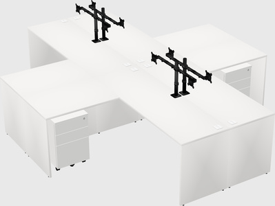 Quad l-shaped office desks