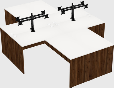 Quad l-shaped office desks