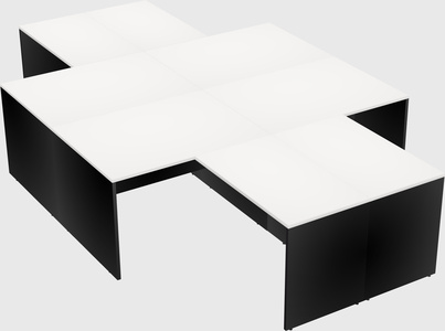 Quad l-shaped office desks