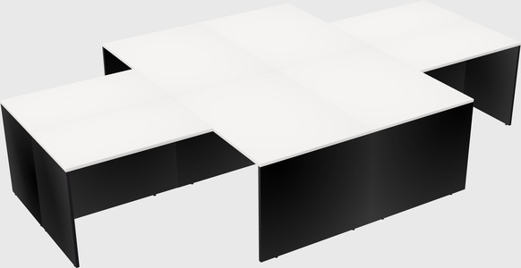 Quad l-shaped office desks
