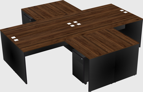 Quad l-shaped office desks