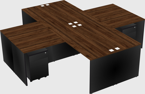 Quad l-shaped office desks