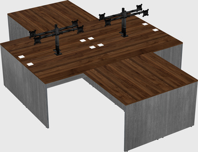 Quad l-shaped office desks