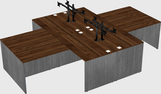 Quad l-shaped office desks