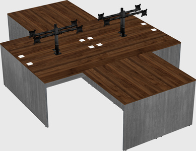 Quad l-shaped office desks