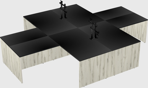 Quad l-shaped office desks
