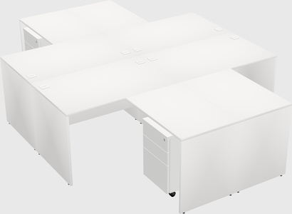 Quad l-shaped office desks