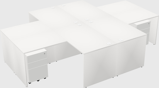Quad l-shaped office desks
