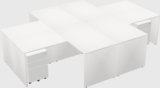 Quad l-shaped office desks
