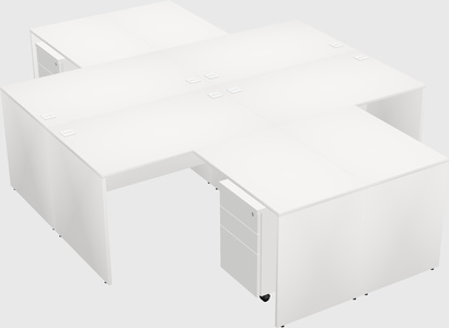 Quad l-shaped office desks