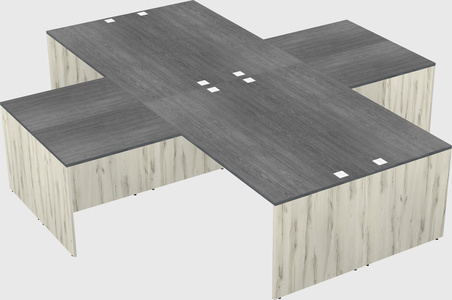Quad l-shaped office desks