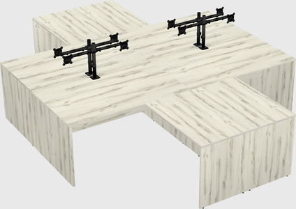 Quad l-shaped office desks