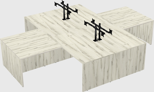 Quad l-shaped office desks