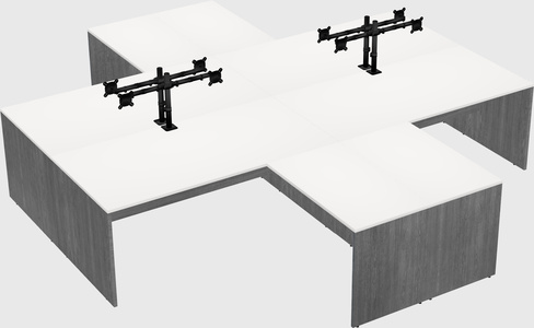 Quad l-shaped office desks