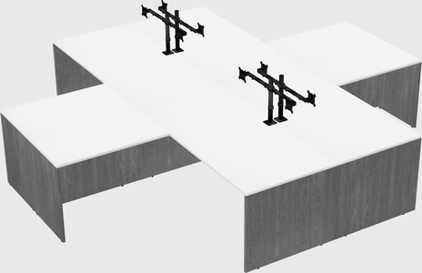 Quad l-shaped office desks