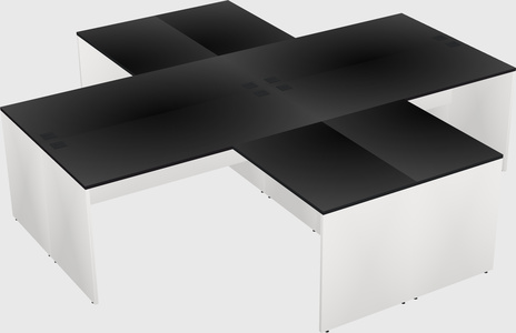 Quad l-shaped office desks
