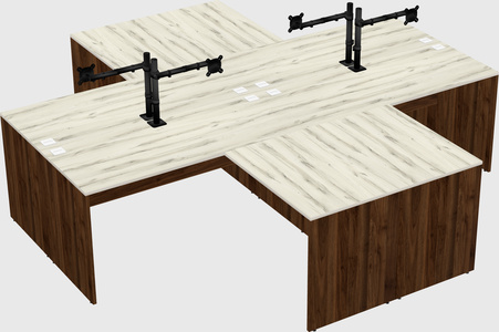 Quad l-shaped office desks