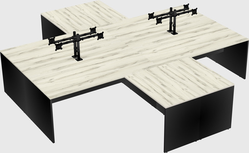 Quad l-shaped office desks