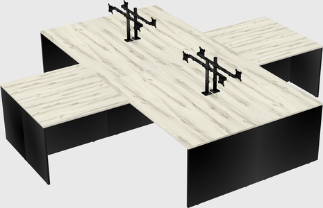 Quad l-shaped office desks