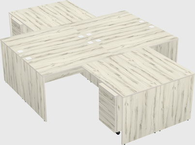 Quad l-shaped office desks