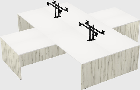 Quad l-shaped office desks