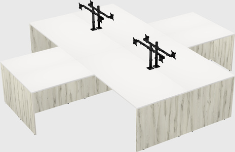 Quad l-shaped office desks